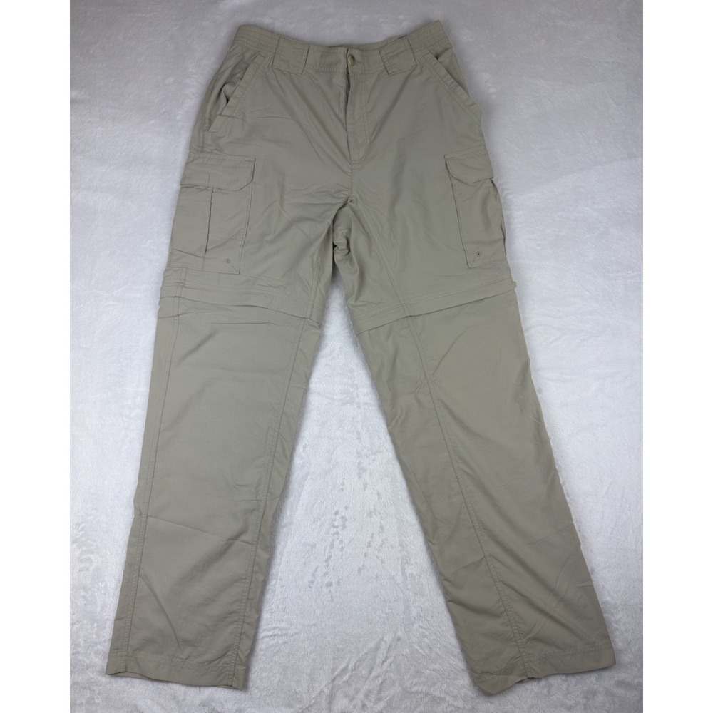 Columbia GRT Mens Tan Convertible Cargo Pants Hiking Zip Off Shorts XM8438 Small